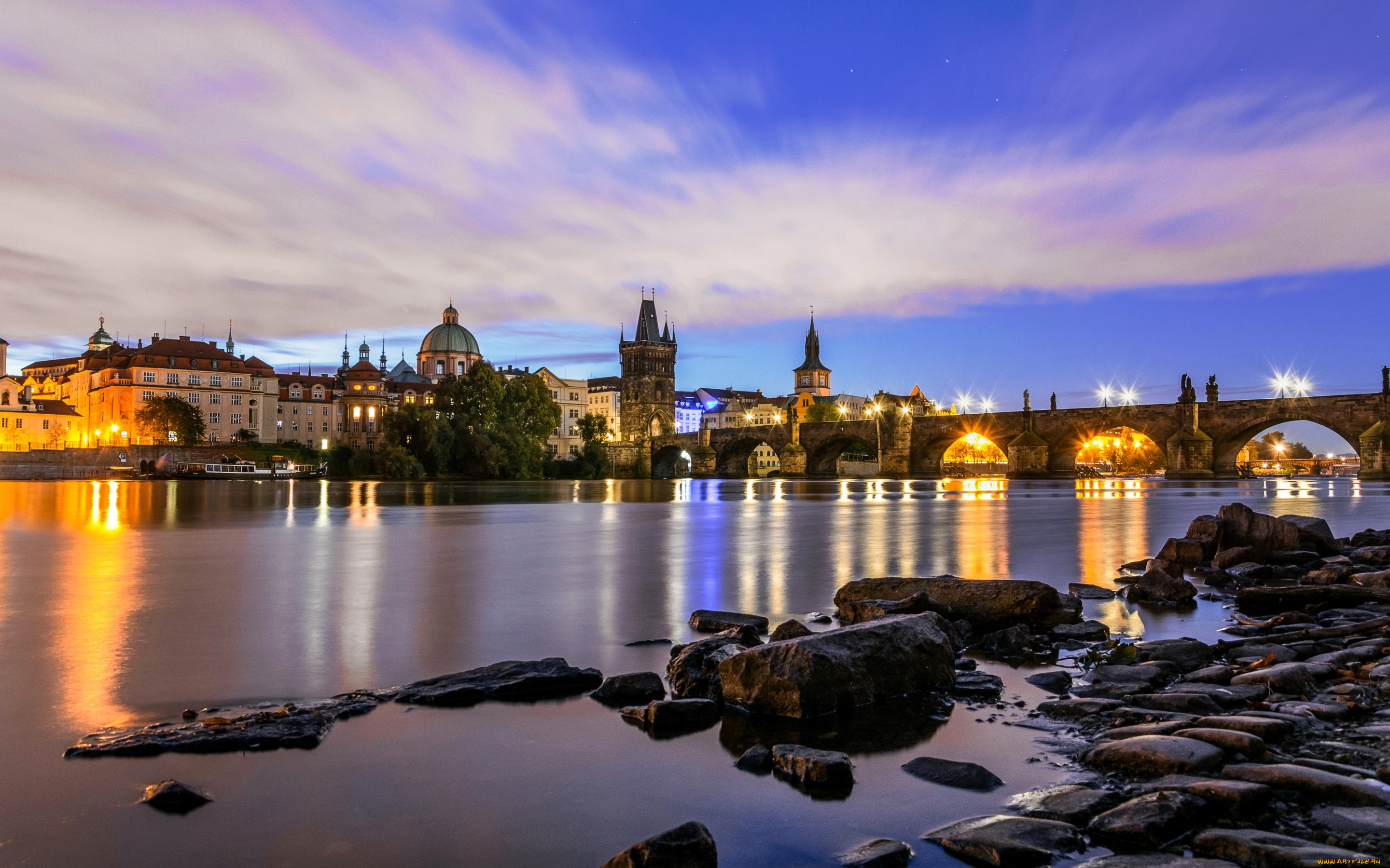 города, прага, , чехия, charles, bridge