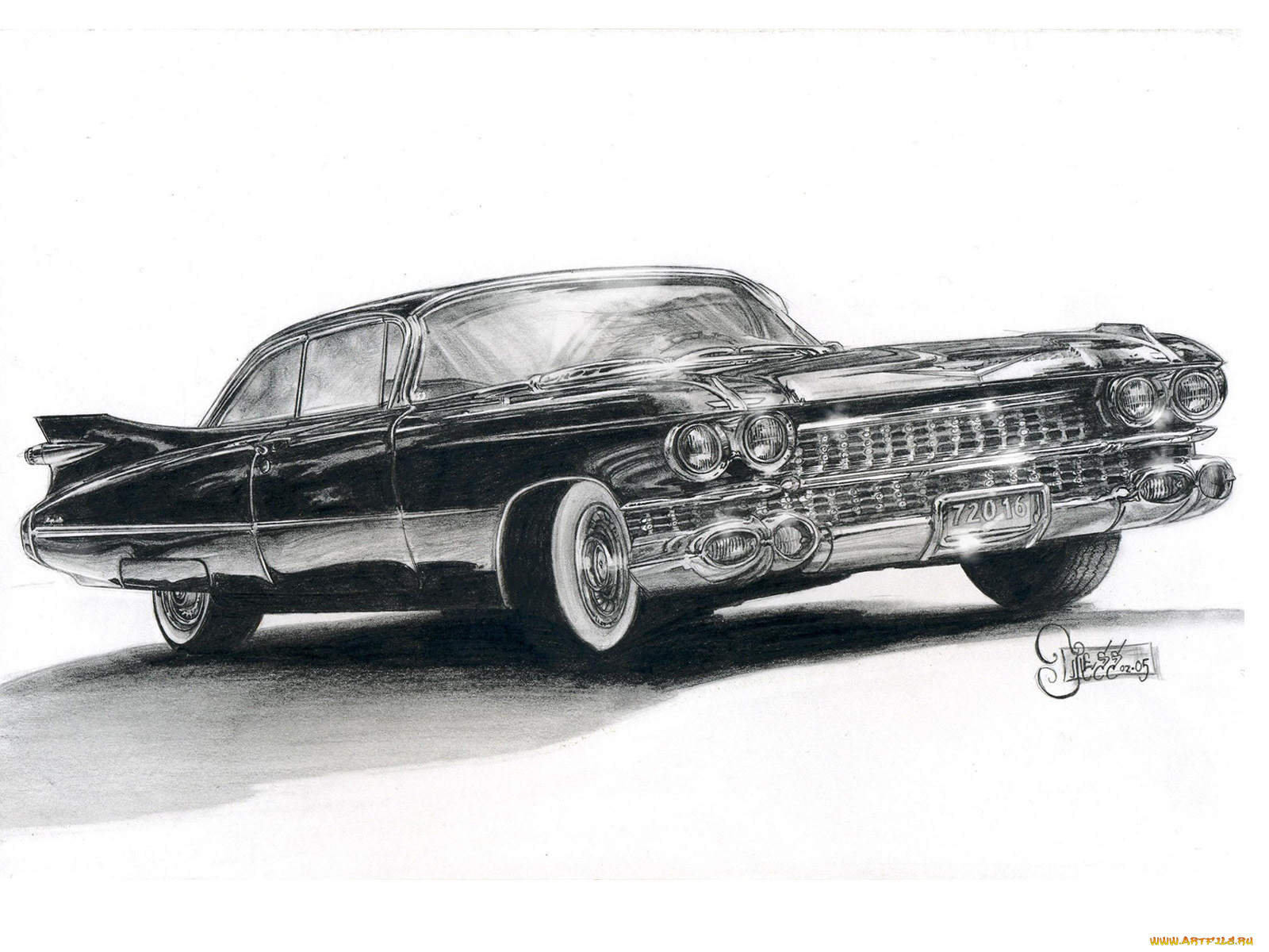 cadillac, eldorado, 1958, рисованные, авто, мото