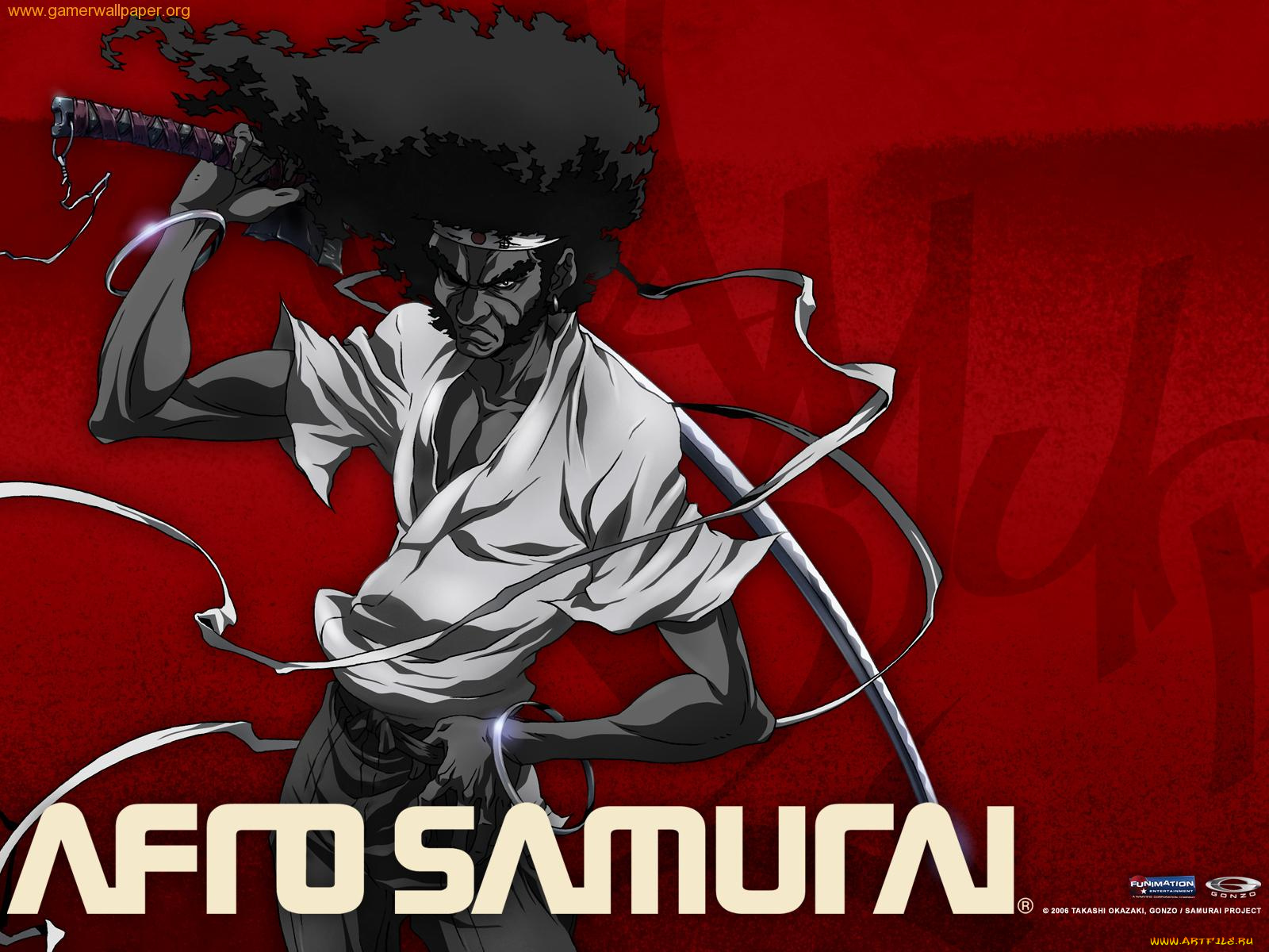 аниме, afro, samurai