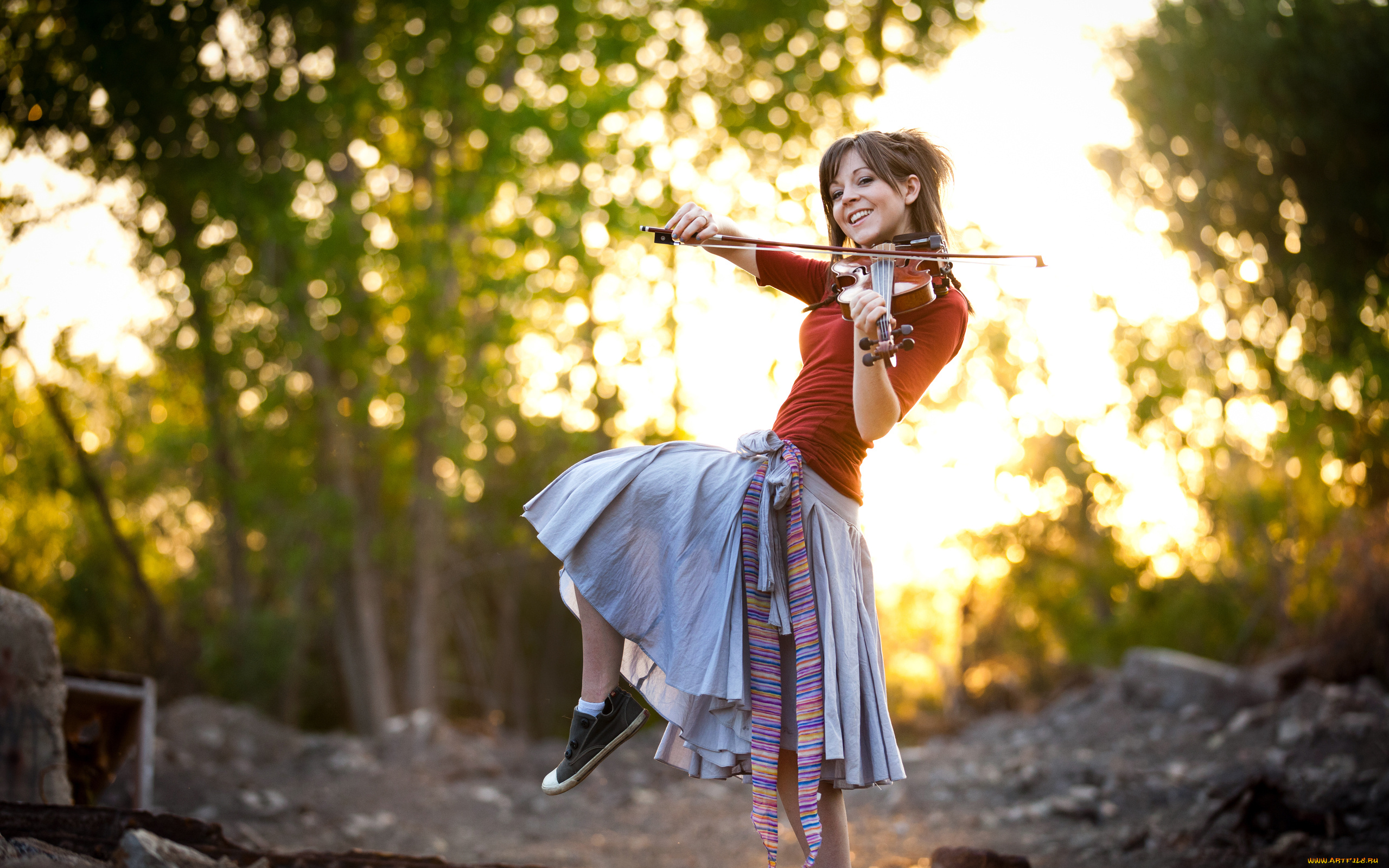 музыка, lindsey, stirling, скрипачка