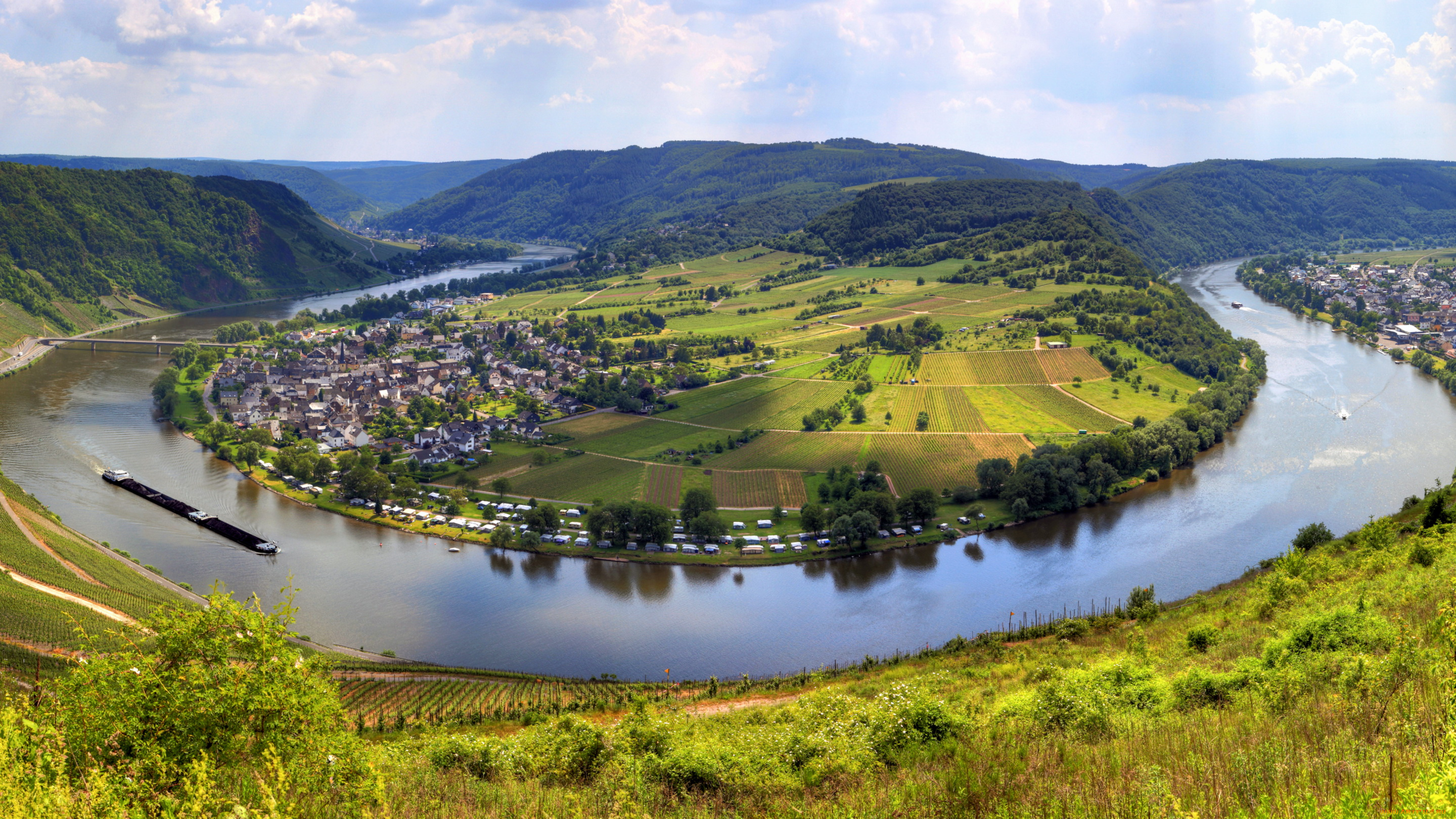 германия, крёф, города, пейзажи, рейнланд-пфальц, река