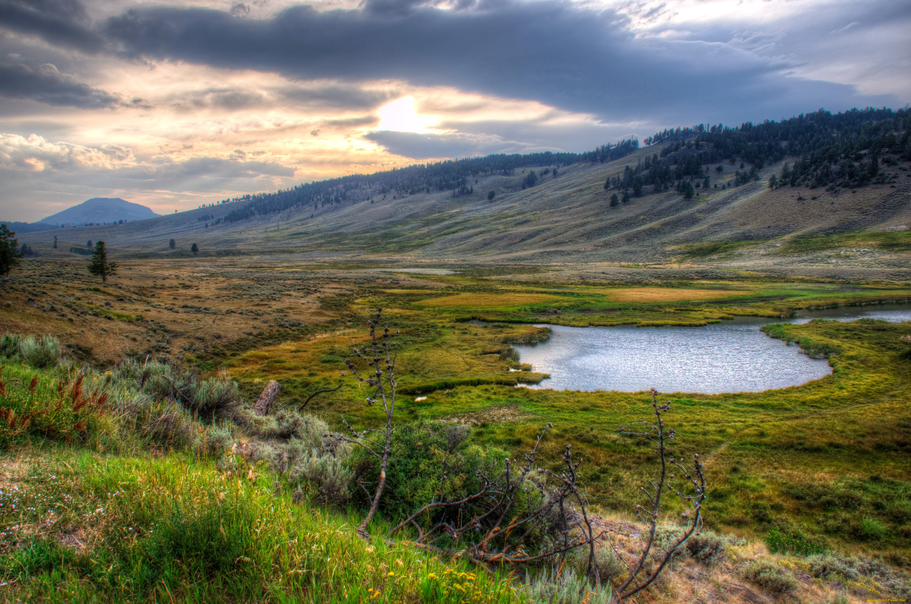 yellowstone, national, park, wyoming, природа, реки, озера, озеро, горы