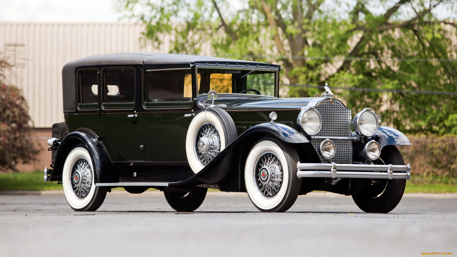 автомобили, packard, eight, all-, deluxe, lebaron, 1930г, car, town, weather, темный, 745