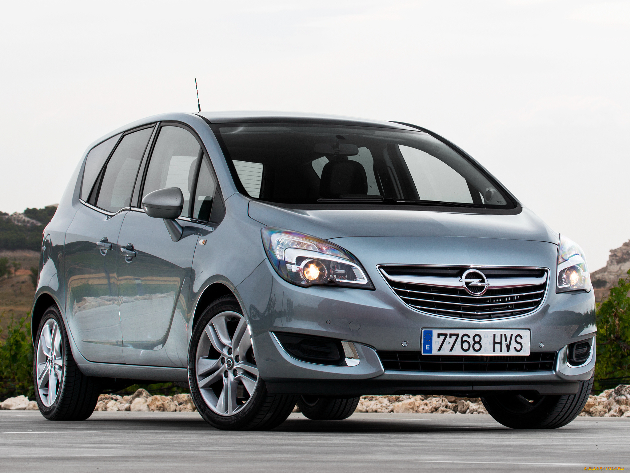 автомобили, opel, meriva, b, серый, 2014г