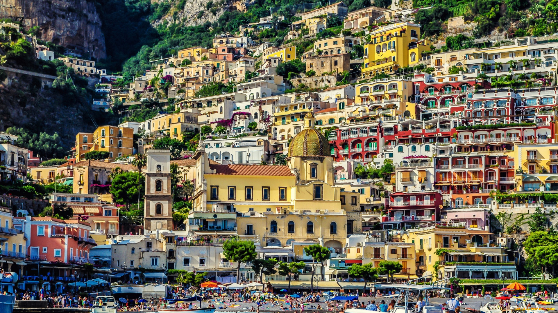 города, амальфийское, и, лигурийское, побережье, , италия, positano, amalfi, italy, позитано, амальфи, здания, катер, пляж, скалы