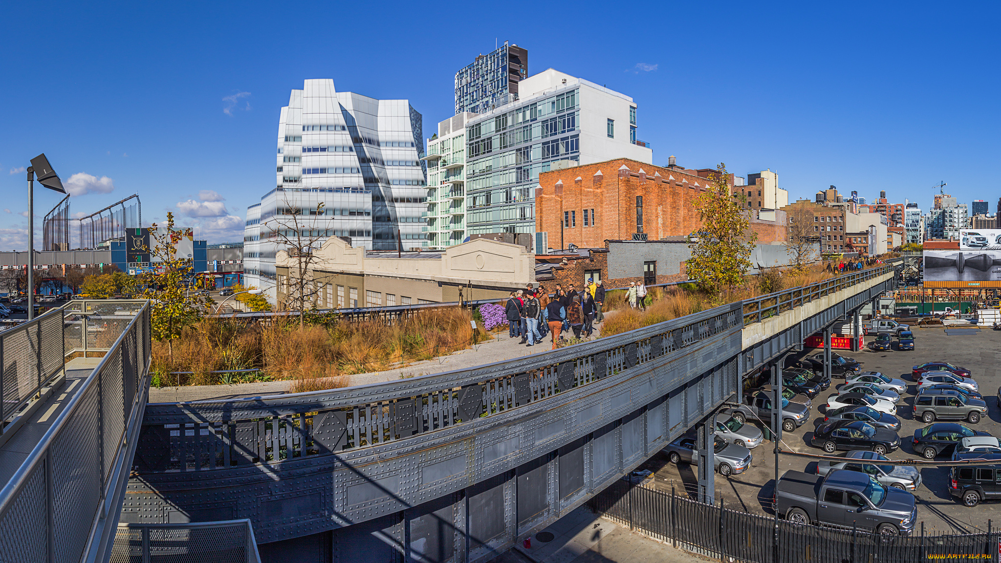 high, line, города, Чикаго, , сша, здания, шоссе, мост