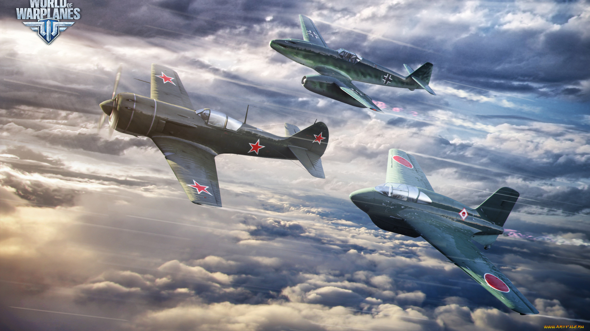 world, of, warplanes, видео, игры, лавочкин, ла-11, авиация, истребители, самолеты, облака, небо