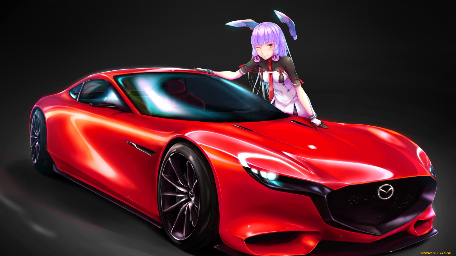 аниме, kantai, collection, car, red, girl, supercar, mecha, anime, japanese, prety, bishojo, kantai, collection