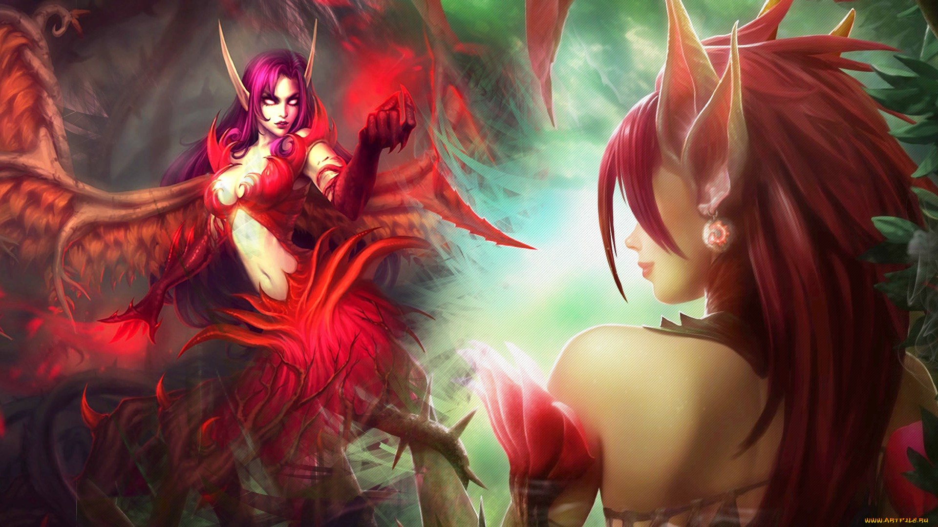 league, of, legends, фэнтези, существа, zyra, fallen, angel, morgana, rise, of, the, thorns, league, legends