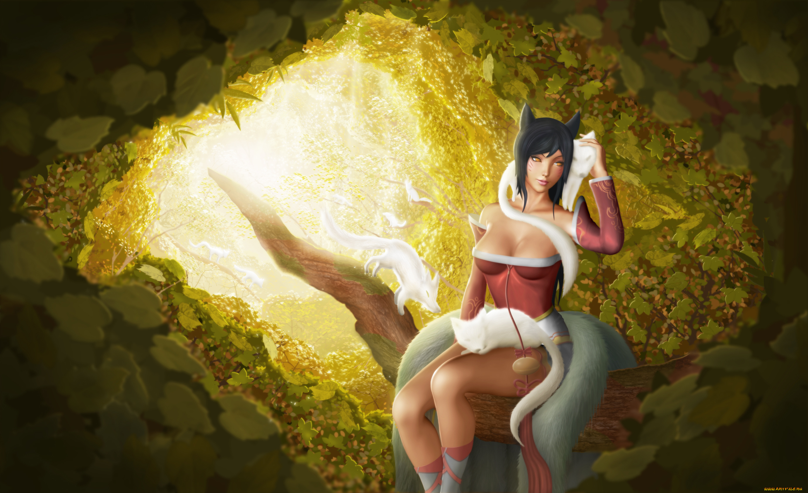 league, of, legends, фэнтези, существа, лисица, the, nine-tailed, fox, ahri, lol, league, of, legends