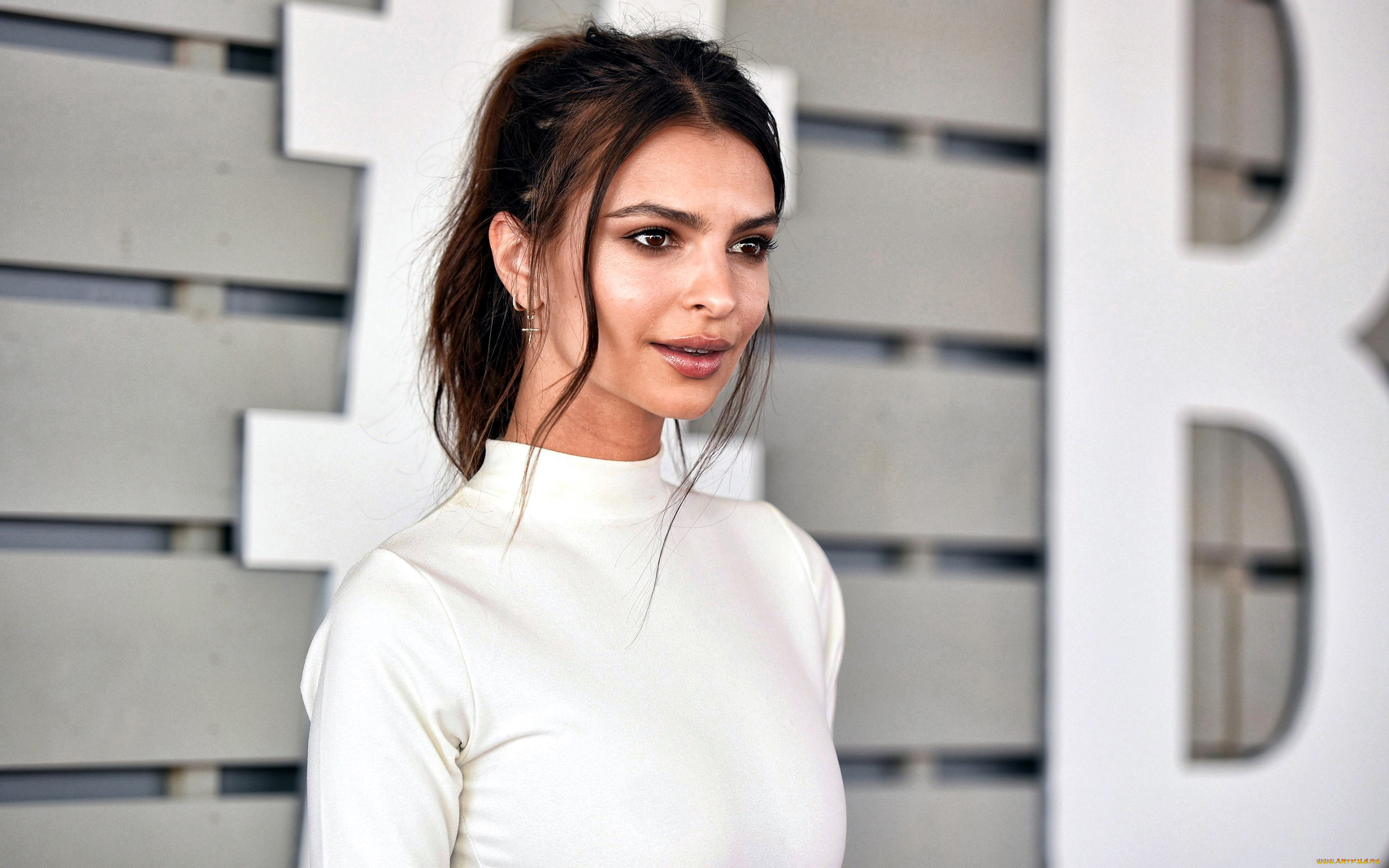 девушки, emily, ratajkowski, белое, платье