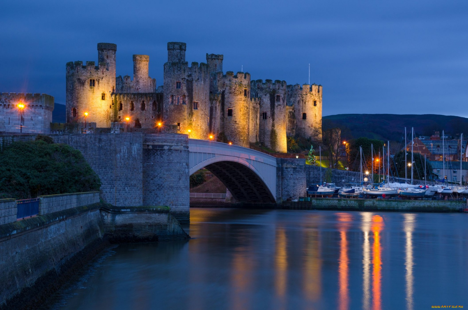 conwy, castle, north, wales, города, замки, англии, conwy, castle, north, wales