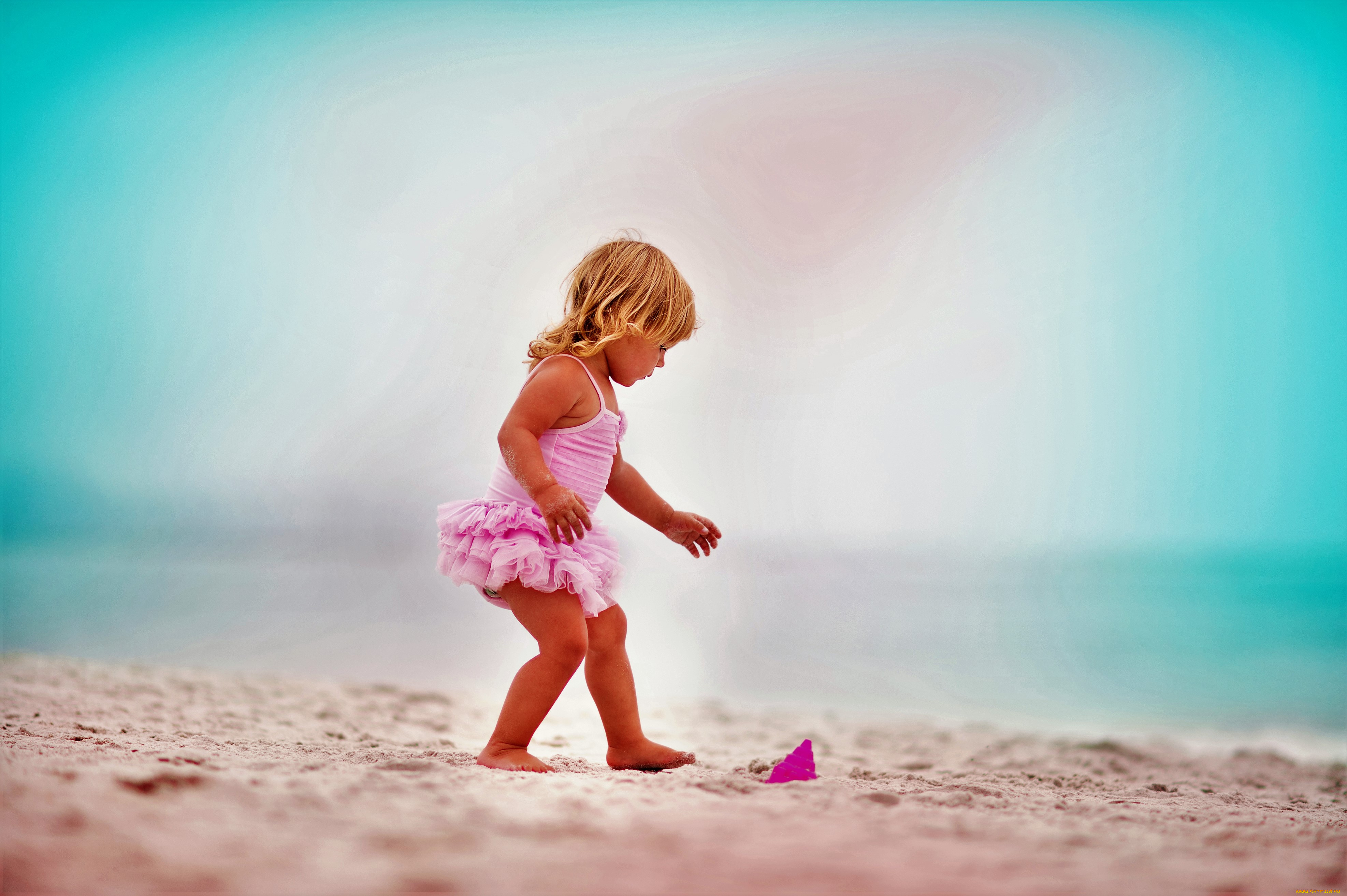разное, дети, девочка, платье, песок, море, пляж