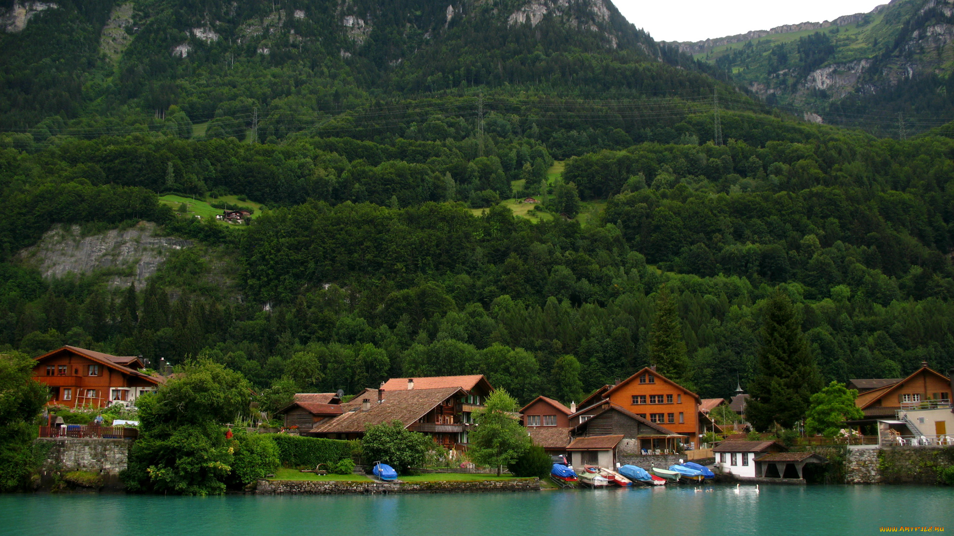 iseltwald, швейцария, города, пейзажи