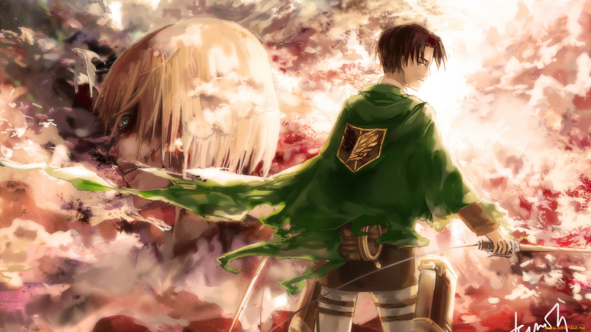 levi, аниме, shingeki, no, kyojin, образ, парень, меч