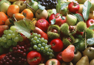 обоя еда, фрукты, ягоды, каштан, виноград, помидор, груши, яблоки