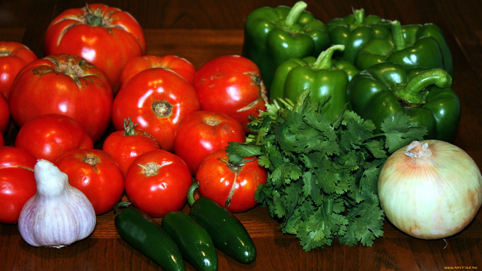 еда, овощи, перец, петрушка, чеснок, лук, помидоры, томаты