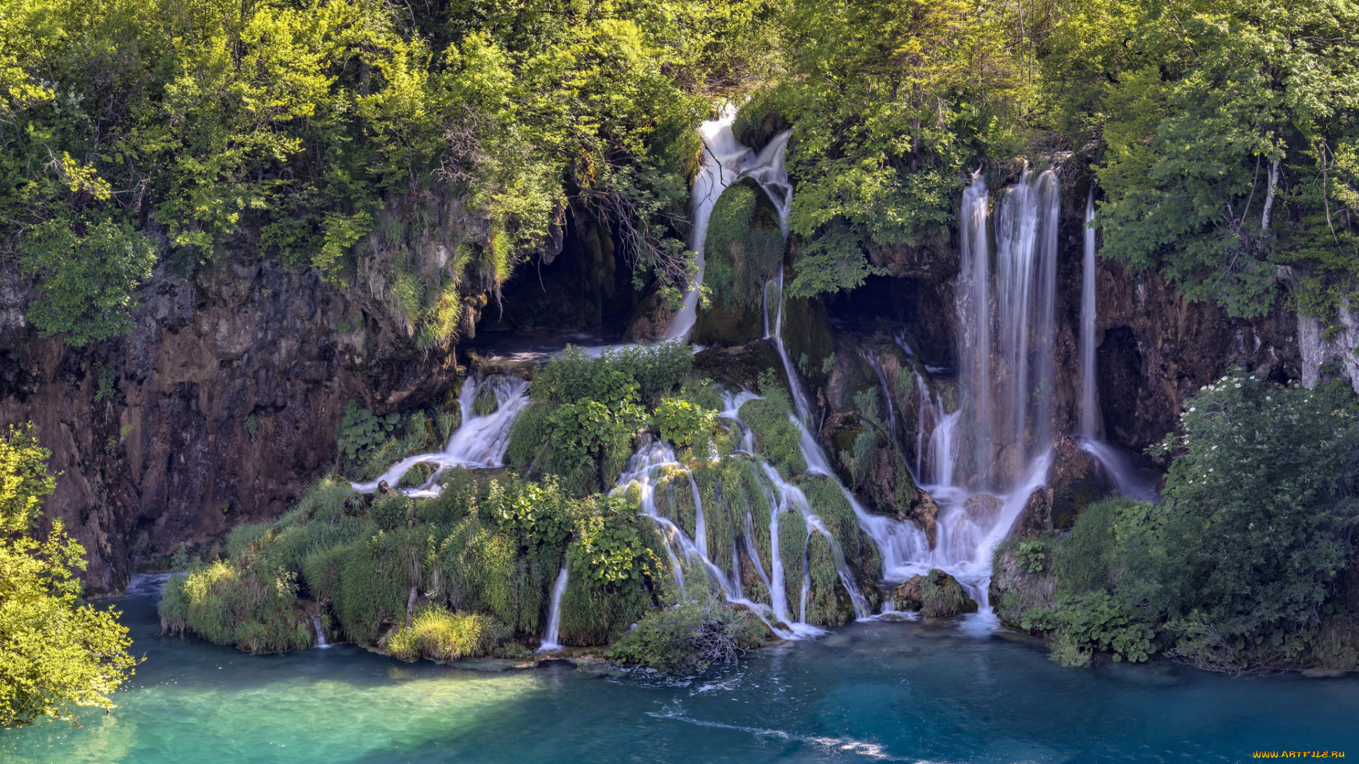 природа, водопады, национальный, парк, plitvice, lakes, national, park, croatia