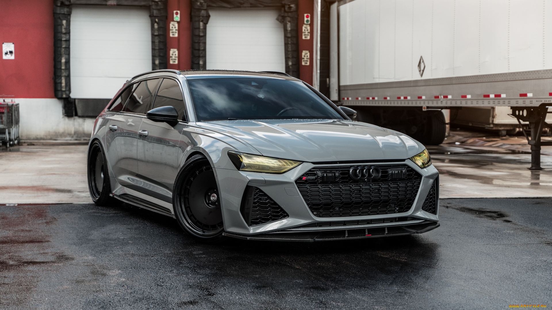 audi, rs6, avant, -, one, love, автомобили, audi, grey, trailer, rs6, hre, black, wheels, c8