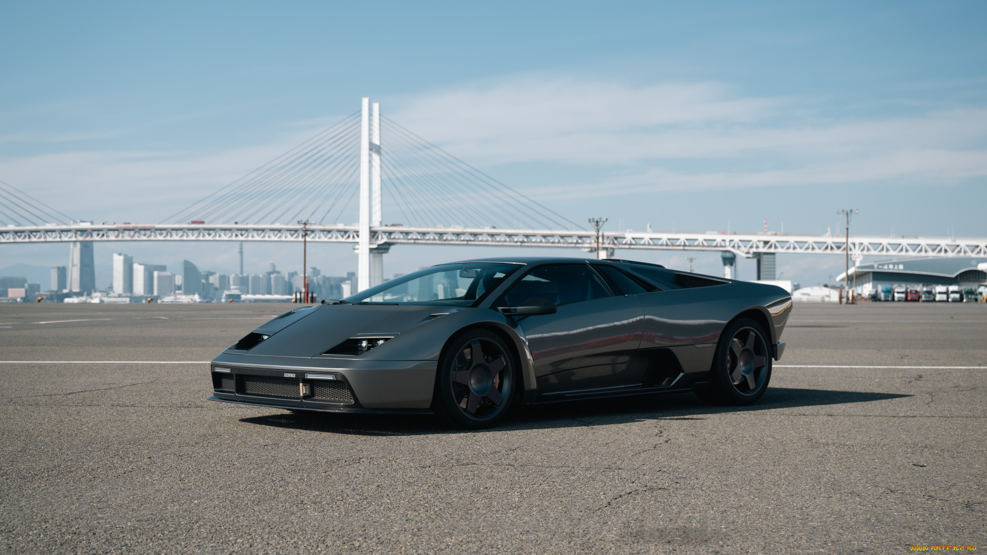 ламбусик, автомобили, lamborghini, bridge, grey, diablo, 2023, eccentrica, restomod