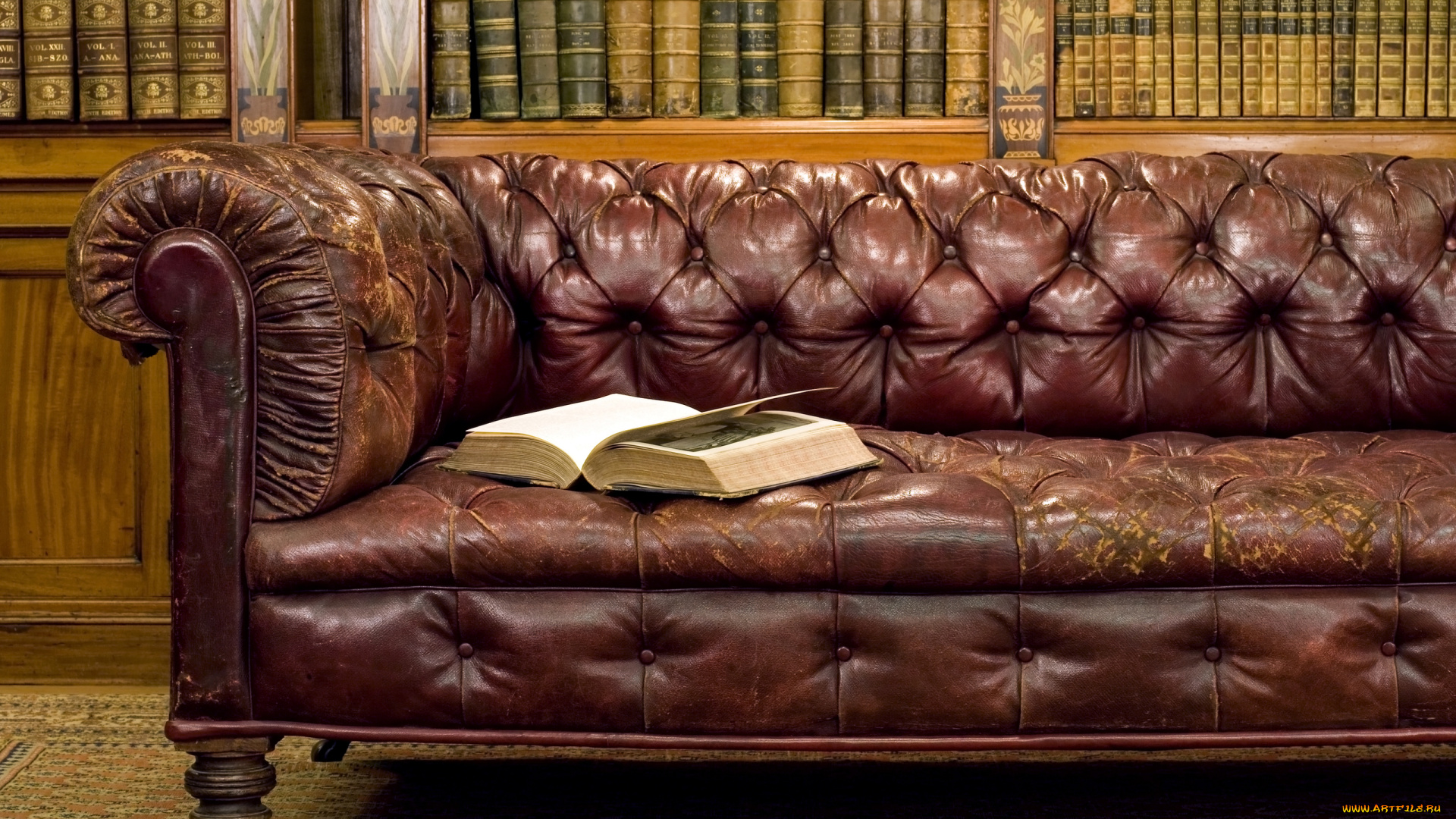 интерьер, мебель, библиотека, книги, книга, диван, антиквариат, старина, стиль
