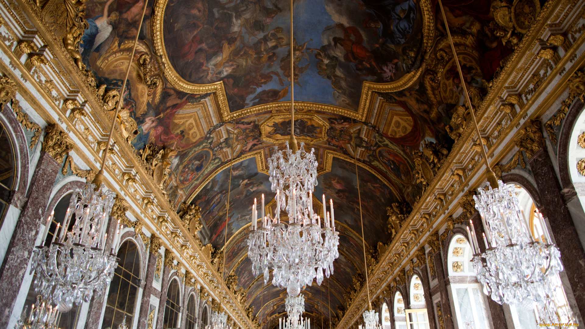 версаль, интерьер, дворцы, музеи, роспись, люстры