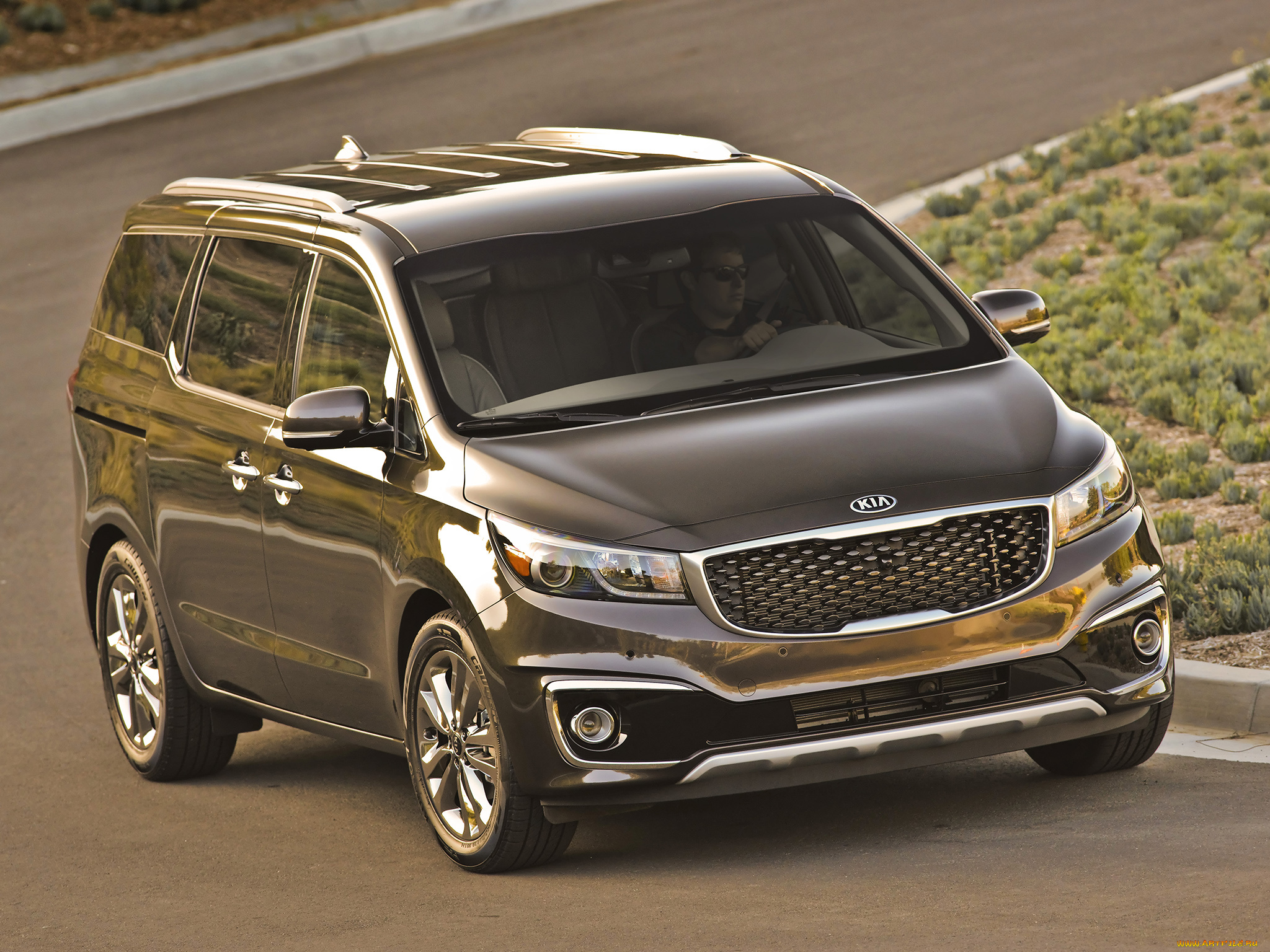 автомобили, kia, 2015г, sedona, sxl, темный