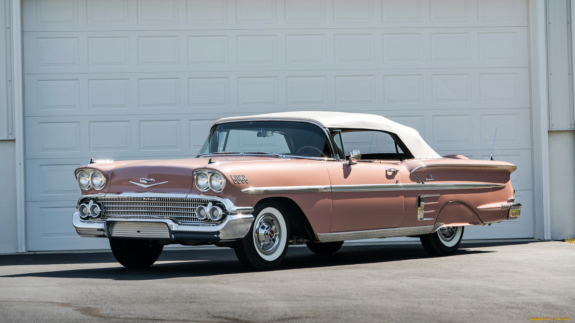 автомобили, chevrolet, convertible, bel, air, 1958г, impala, 348, super, tri-power, turbo-thrust