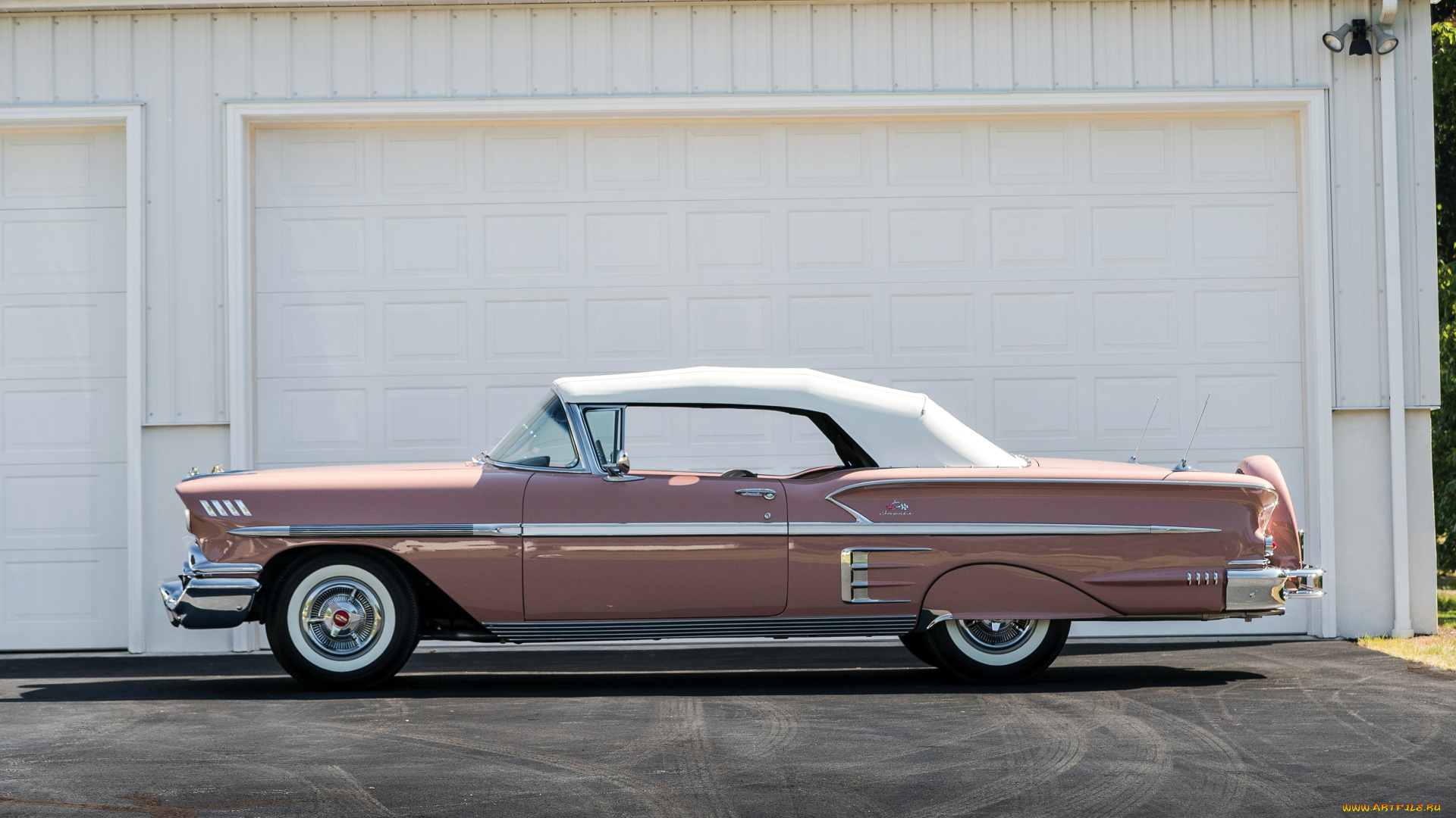 автомобили, chevrolet, convertible, tri-power, turbo-thrust, super, bel, air, 1958г, impala, 348