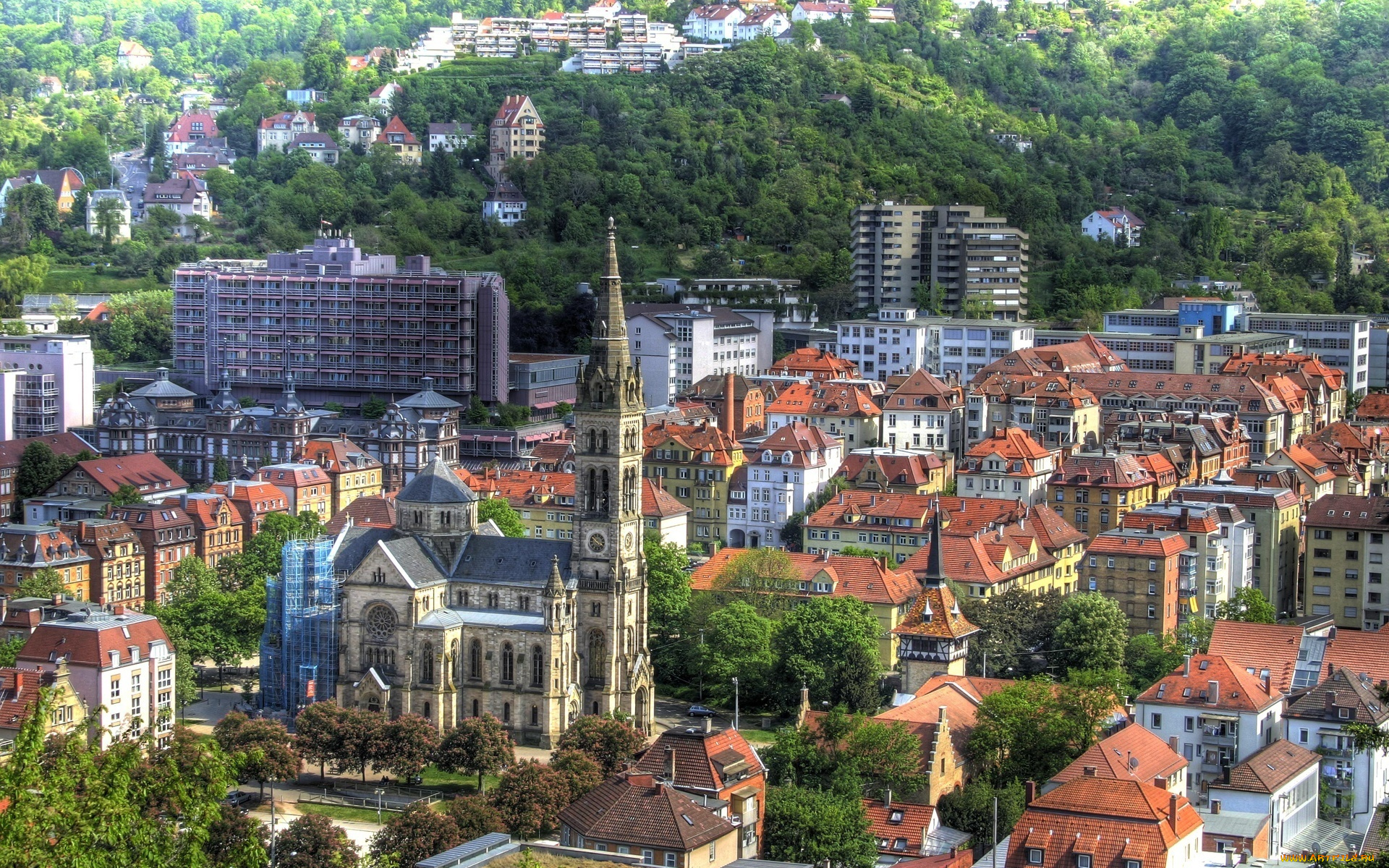 stuttgart, germany, города, -, панорамы