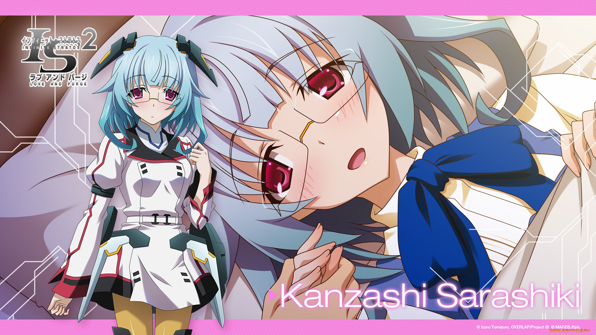 infinite, stratos, 2, аниме, infinite, stratos, девушка, взгляд, фон, очки