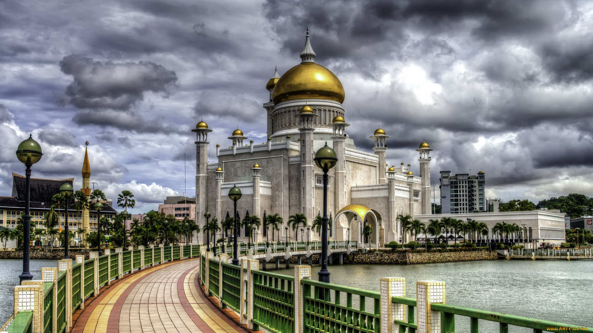 sultan, omar, ali, saifuddin, mosque, города, -, мечети, , медресе, мечеть