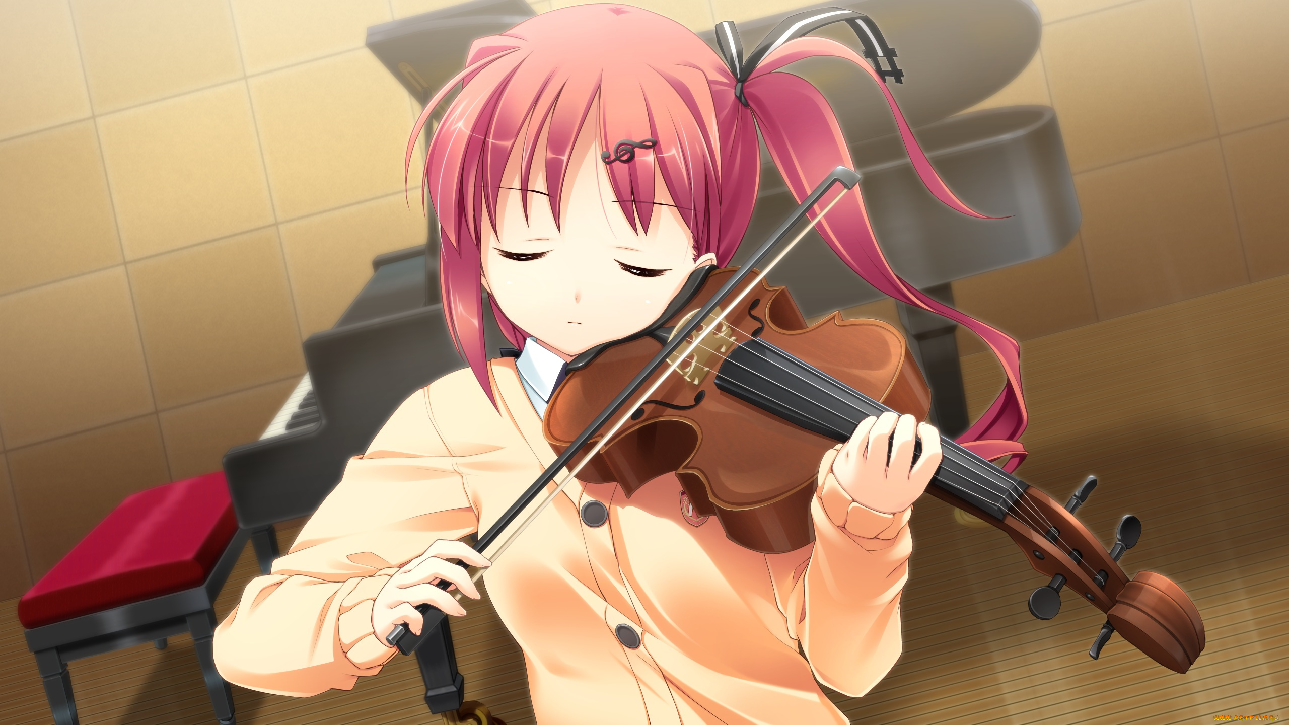 аниме, музыка, скрипка, девочка, арт, takoyaki, roast, nonomiya, ai, shunki, gentei, poco-a-poco