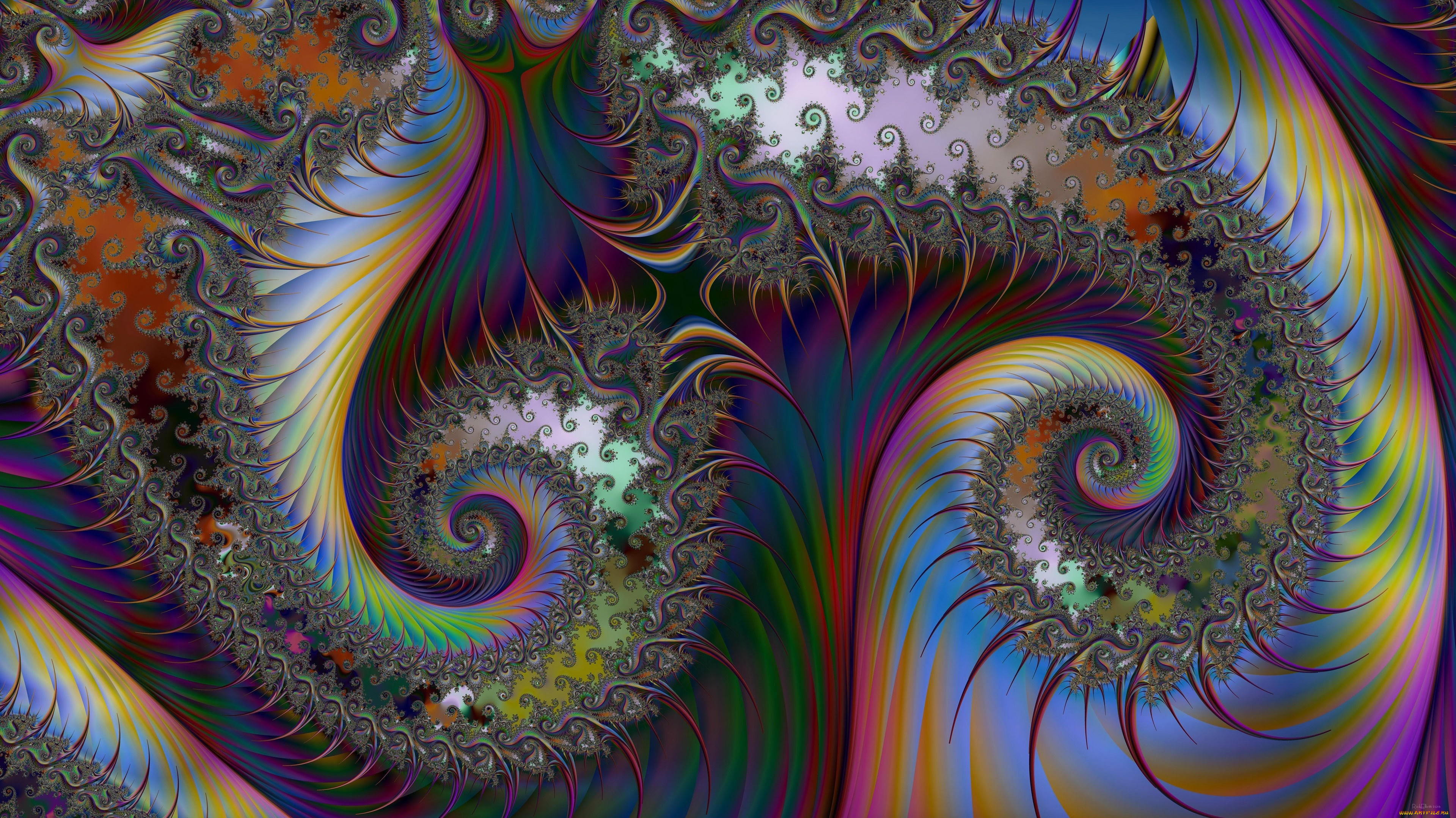 3д, графика, фракталы, , fractal, цвета, фон, узор