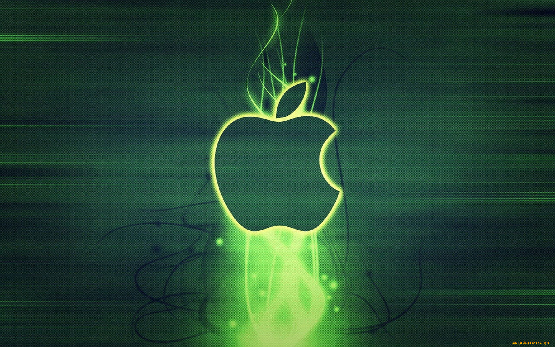 компьютеры, apple, свечение, логотип, яблоко, бренд