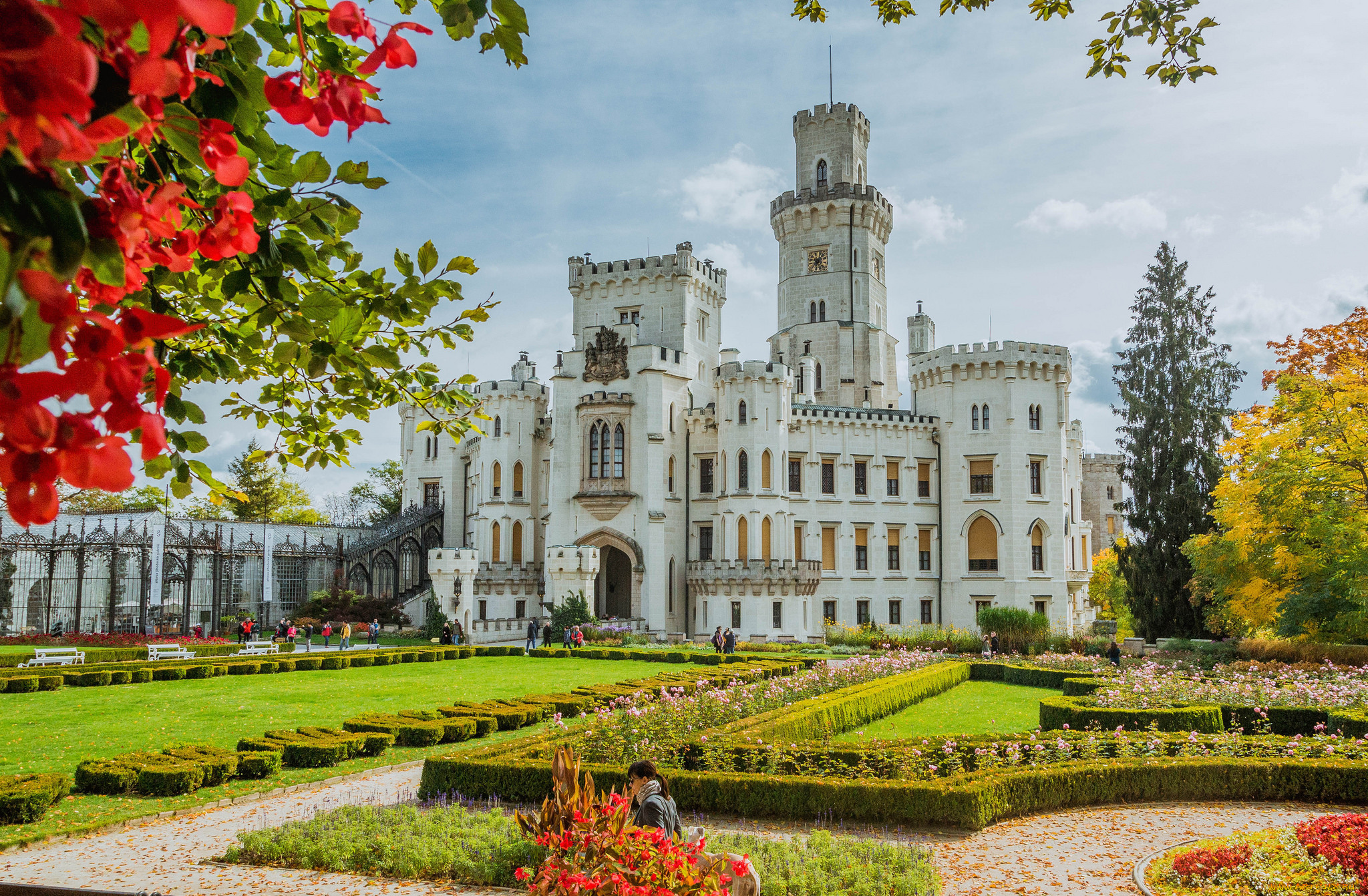 hluboka, castle, города, замки, Чехии, парк, замок