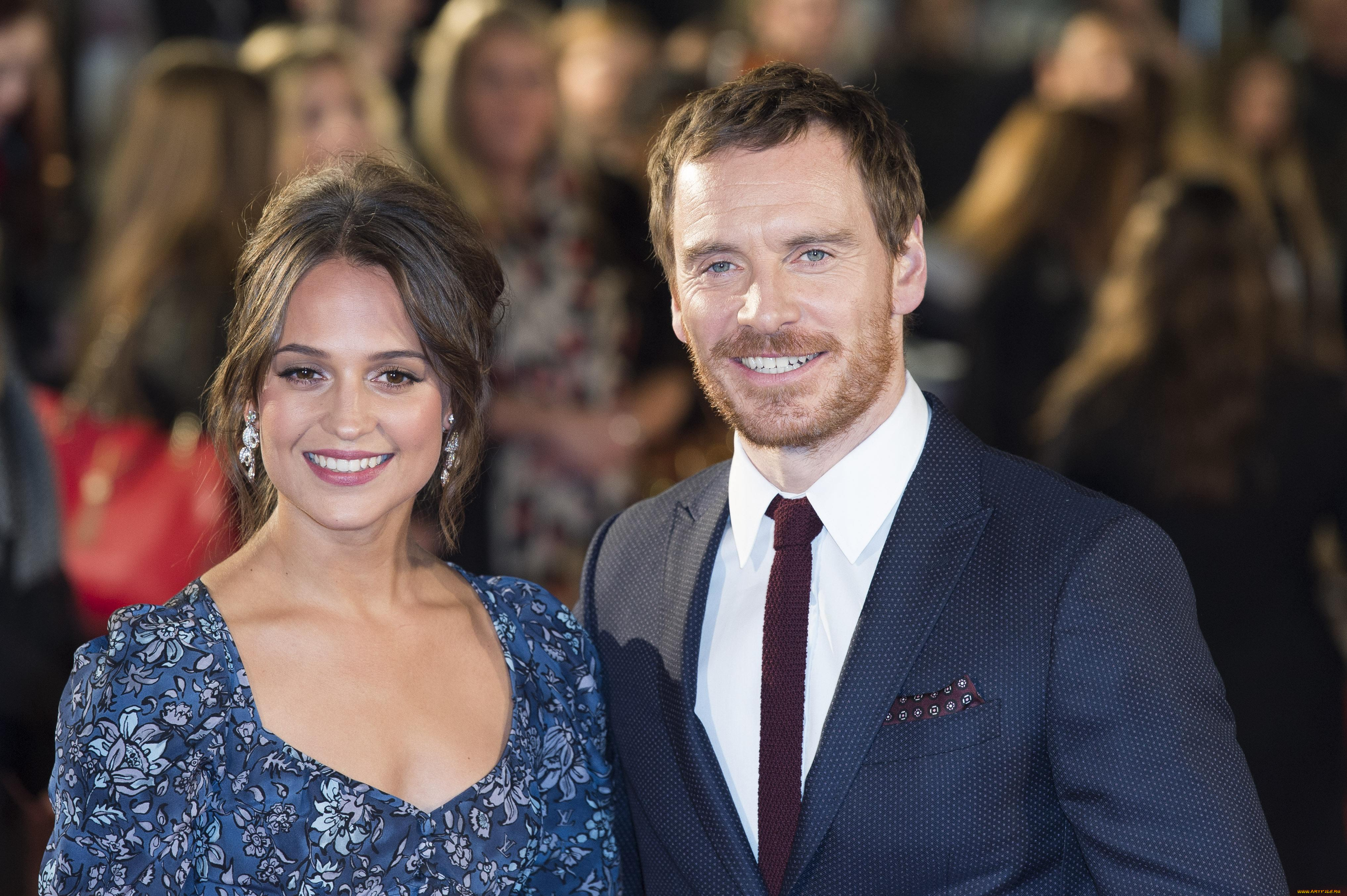 разное, знаменитости, улыбки, michael, fassbender, люди, пара, актеры, alicia, vickander