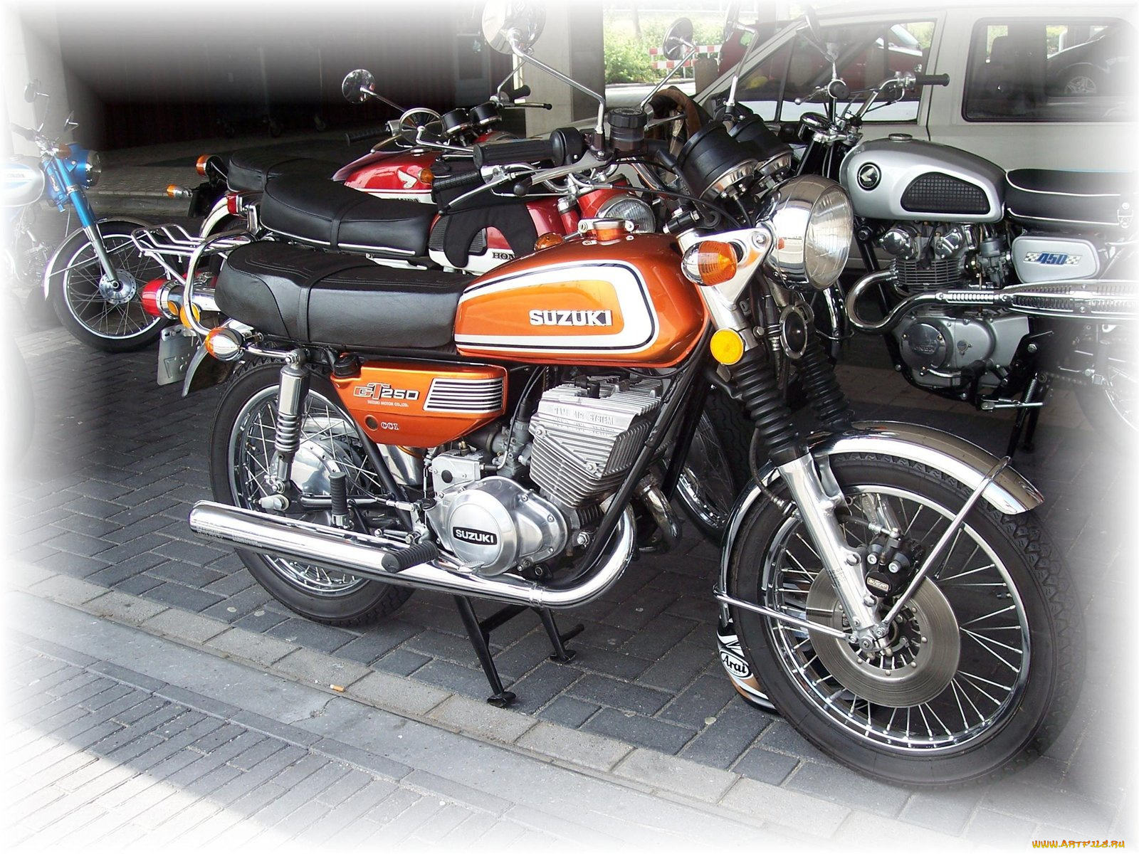 suzuki, gt250, ramair, uit, 1975, мотоциклы