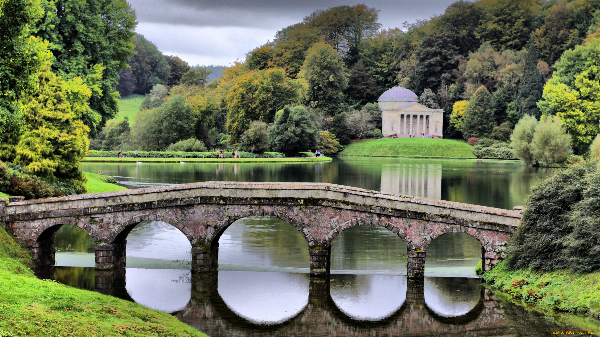 stourhead, природа, парк