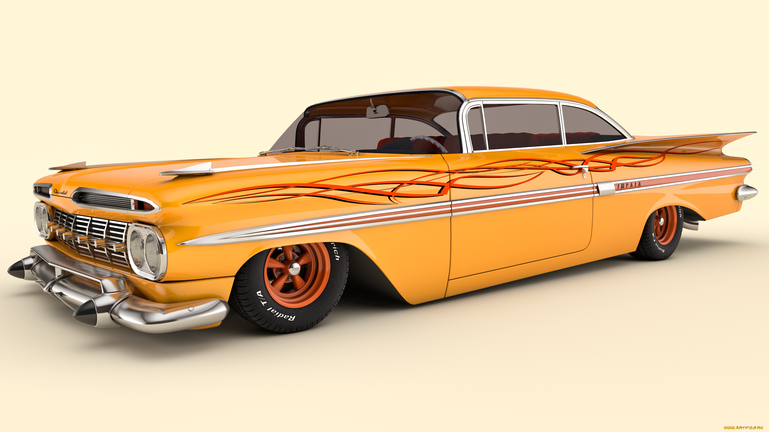 автомобили, 3д, impala, chevrolet, 1959