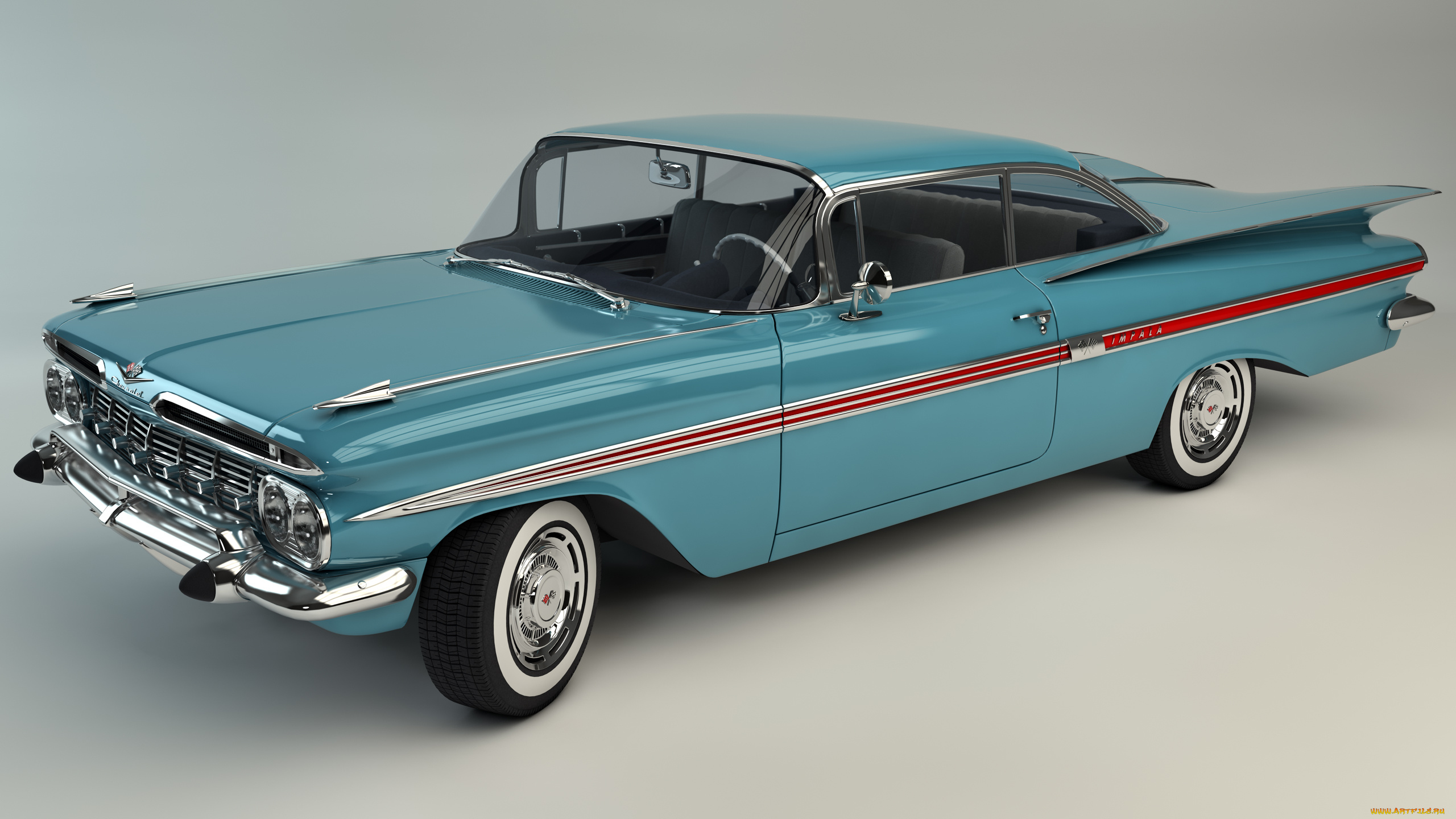 автомобили, 3д, impala, chevrolet, 1959