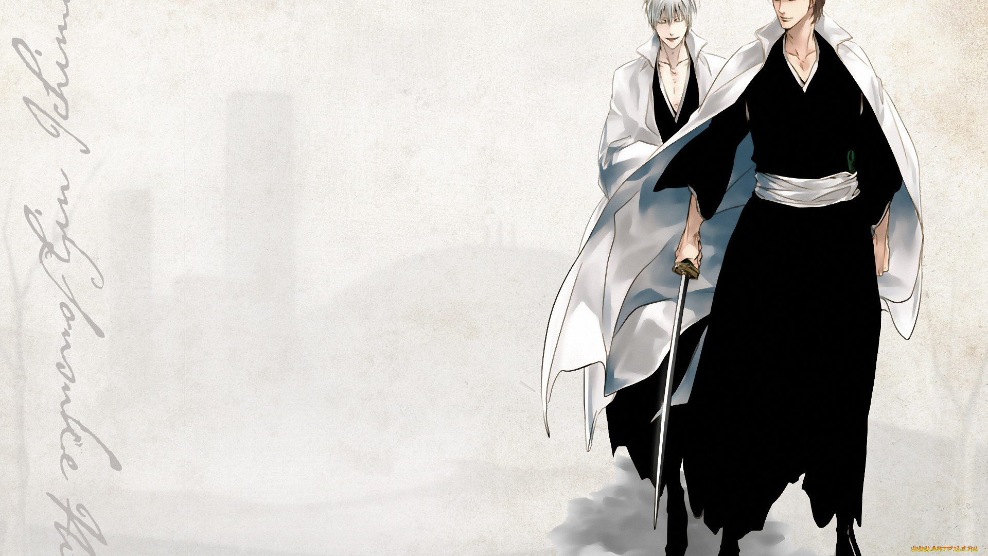 аниме, bleach, aizen, меч, sosuke, shinigami, ichimaru, gin