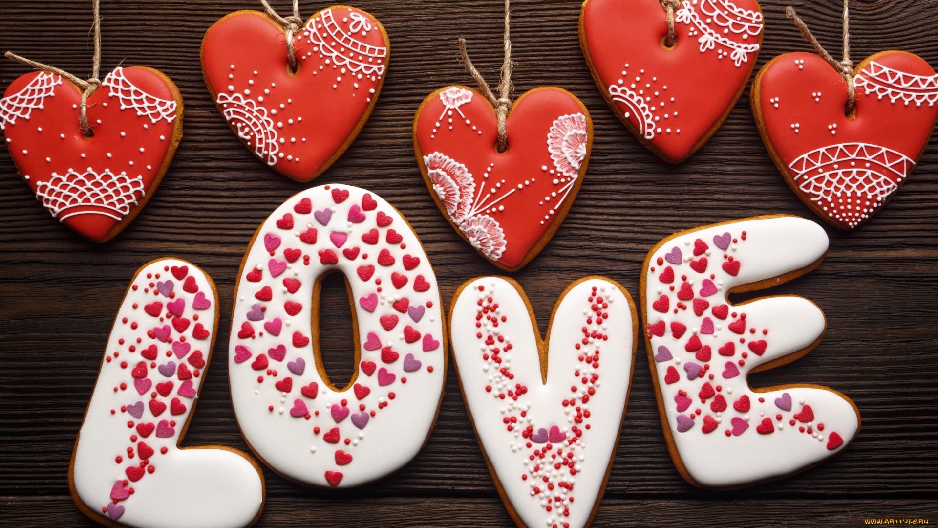 праздничные, угощения, red, wood, cookies, love, valentine's, day, романтика, сердечки, hearts, любовь, gift, romantic