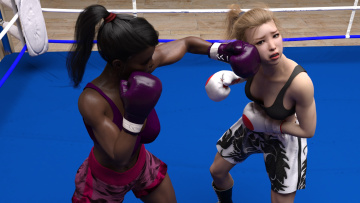 Картинка 3д+графика спорт+ sport бокс фон взгляд девушки ринг