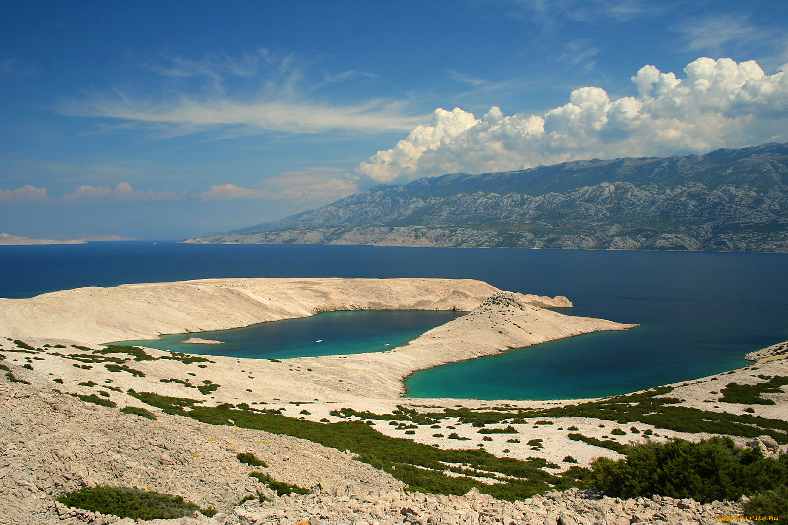 хорватия, природа, побережье, лагуна, горы, море
