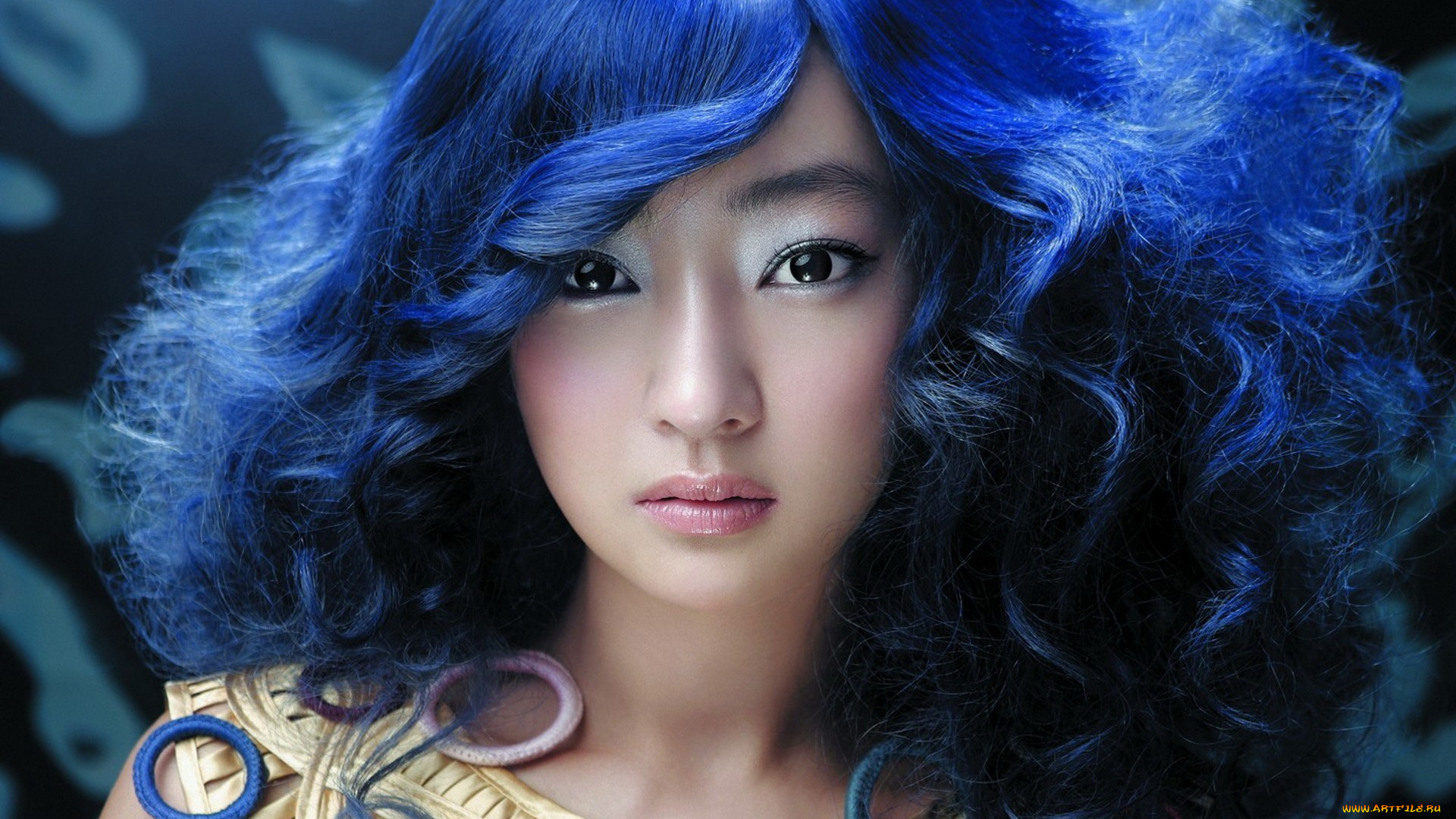 Seo, Hyo, Rim, девушки, синие, волосы, взгляд