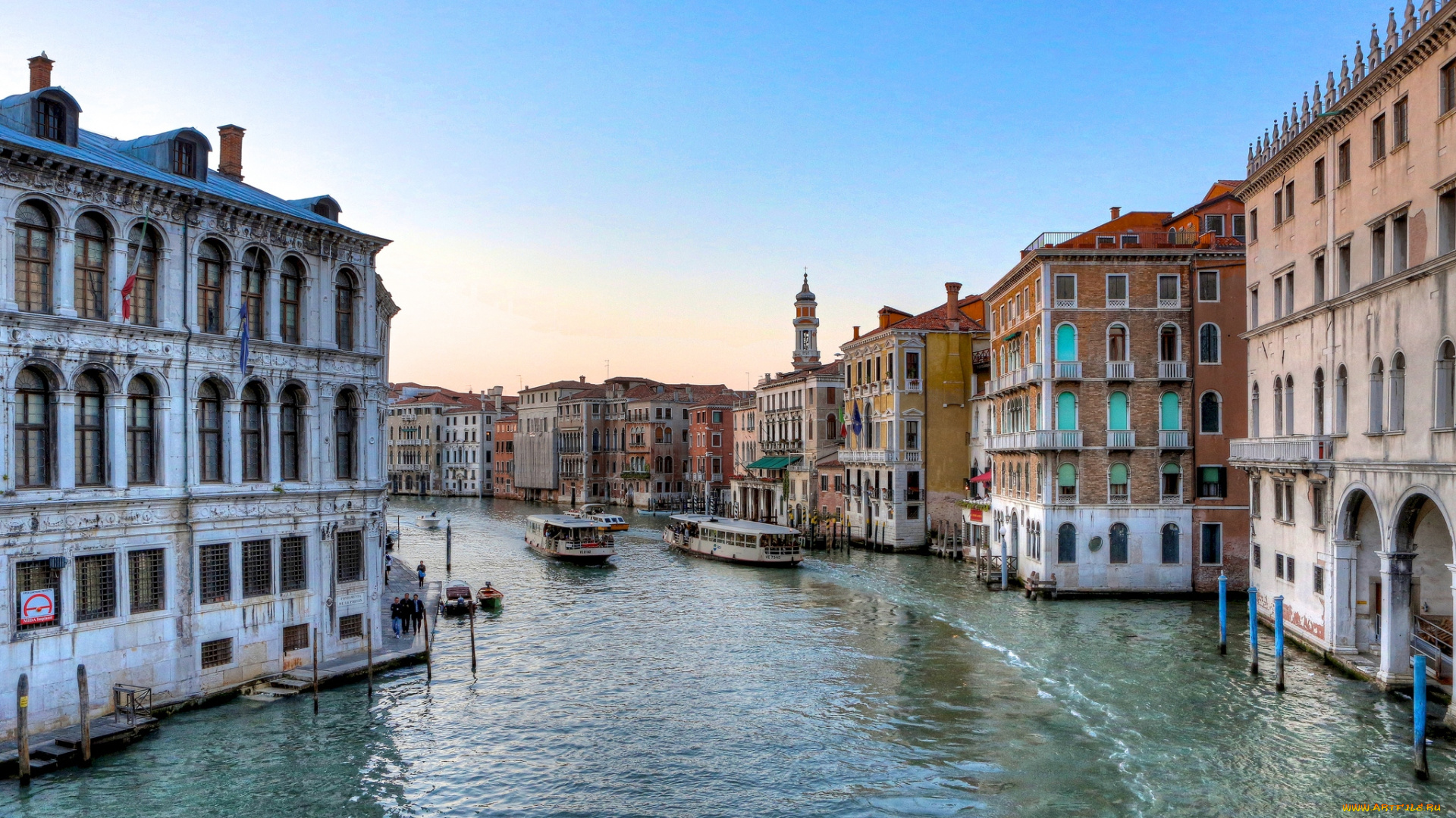 города, венеция, италия, дома, большой, канал
