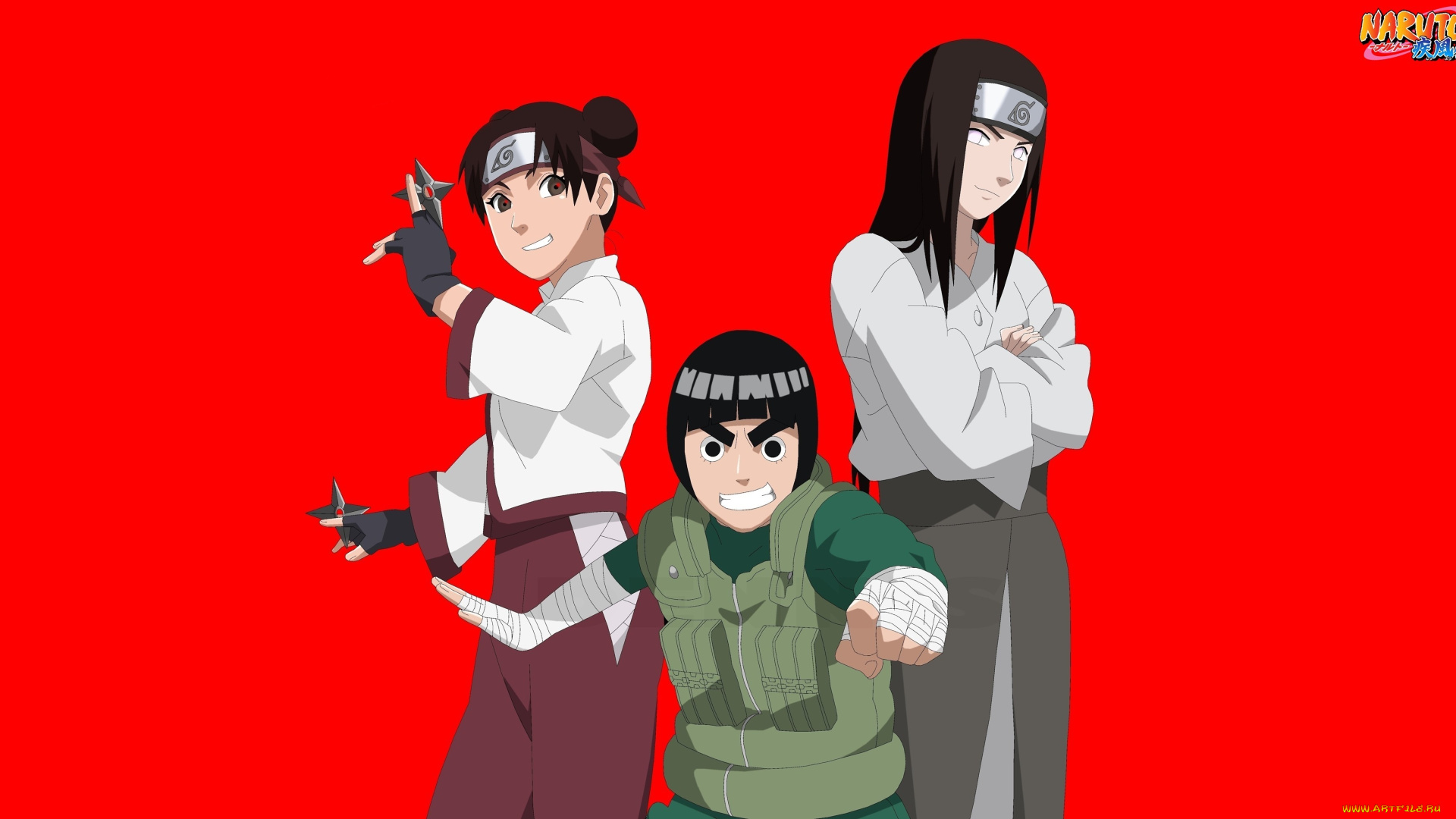 аниме, naruto, lee, nejy