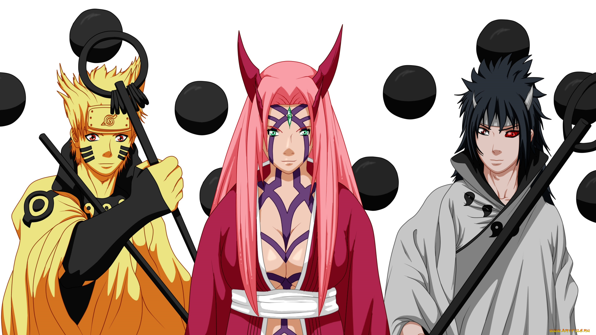 аниме, naruto, sasuke, sakura, персонажи