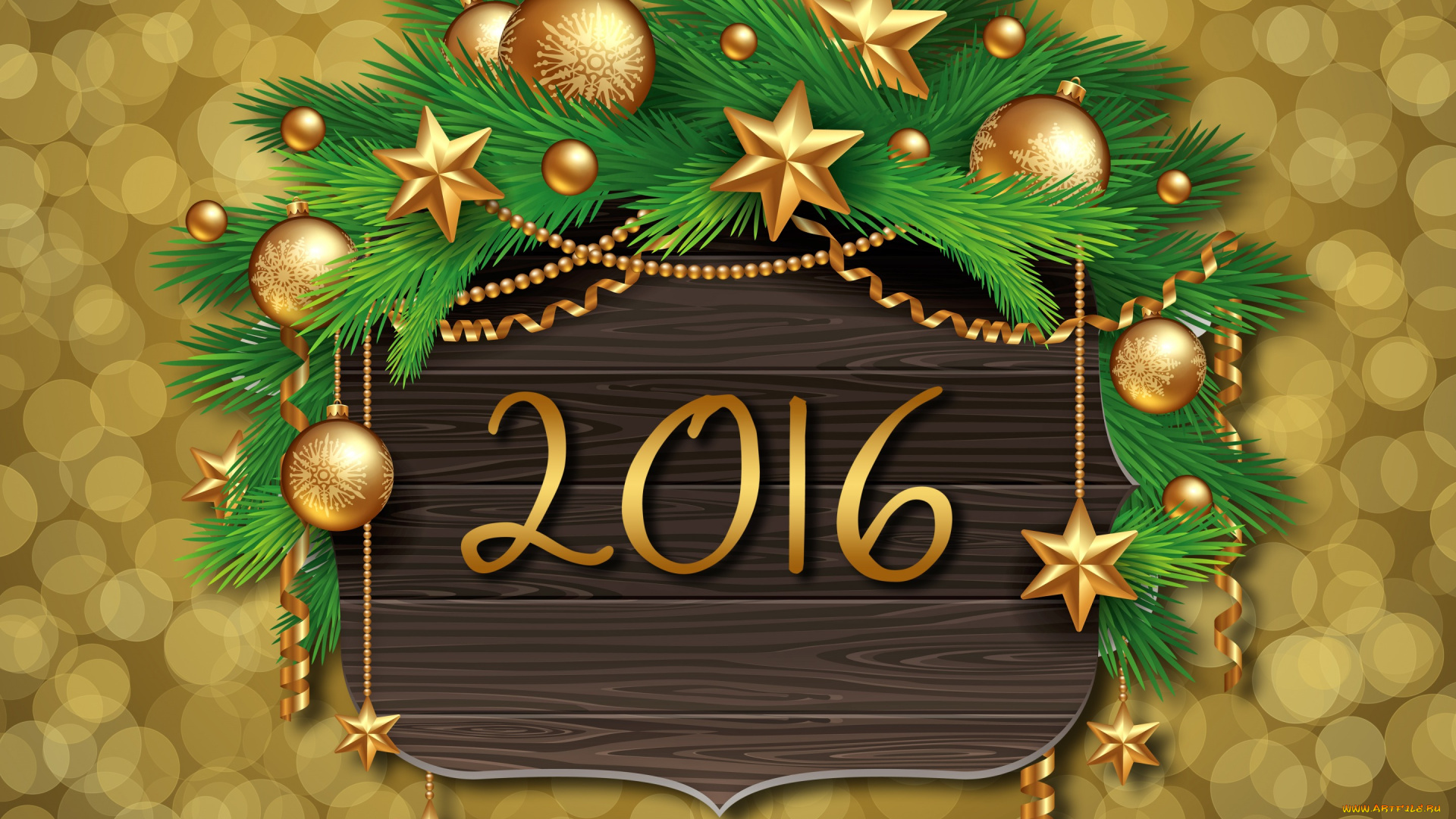 праздничные, векторная, графика, , новый, год, xmas, new, year, happy, 2016, елка, украшения, шары, новый, год, рождество, golden, balls, decoration